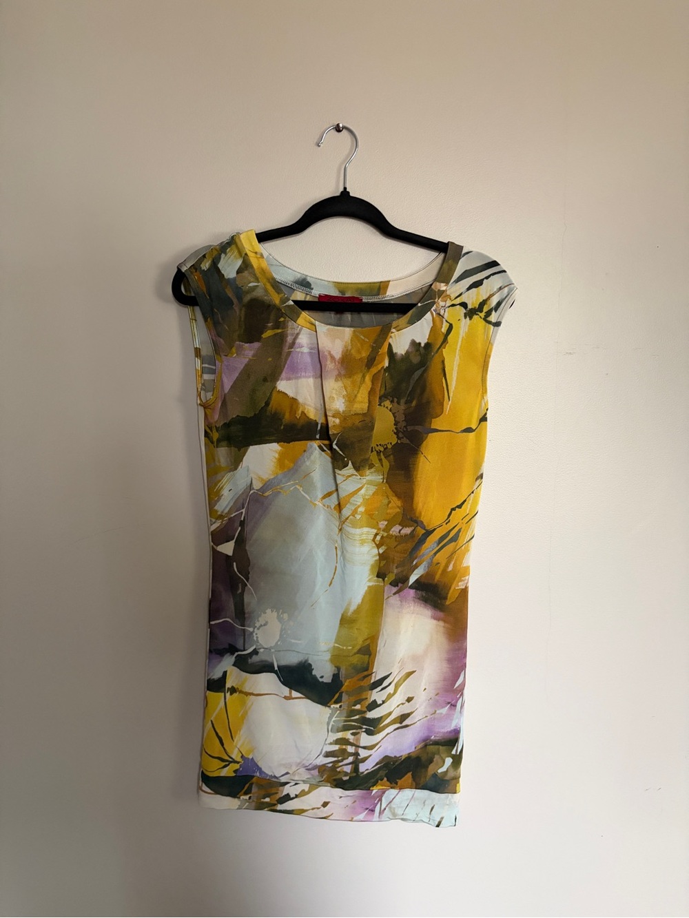 Y2K Abstract Short Sleeve Tunic Top Boho Artsy 90s Short Sleeve Fall Layering